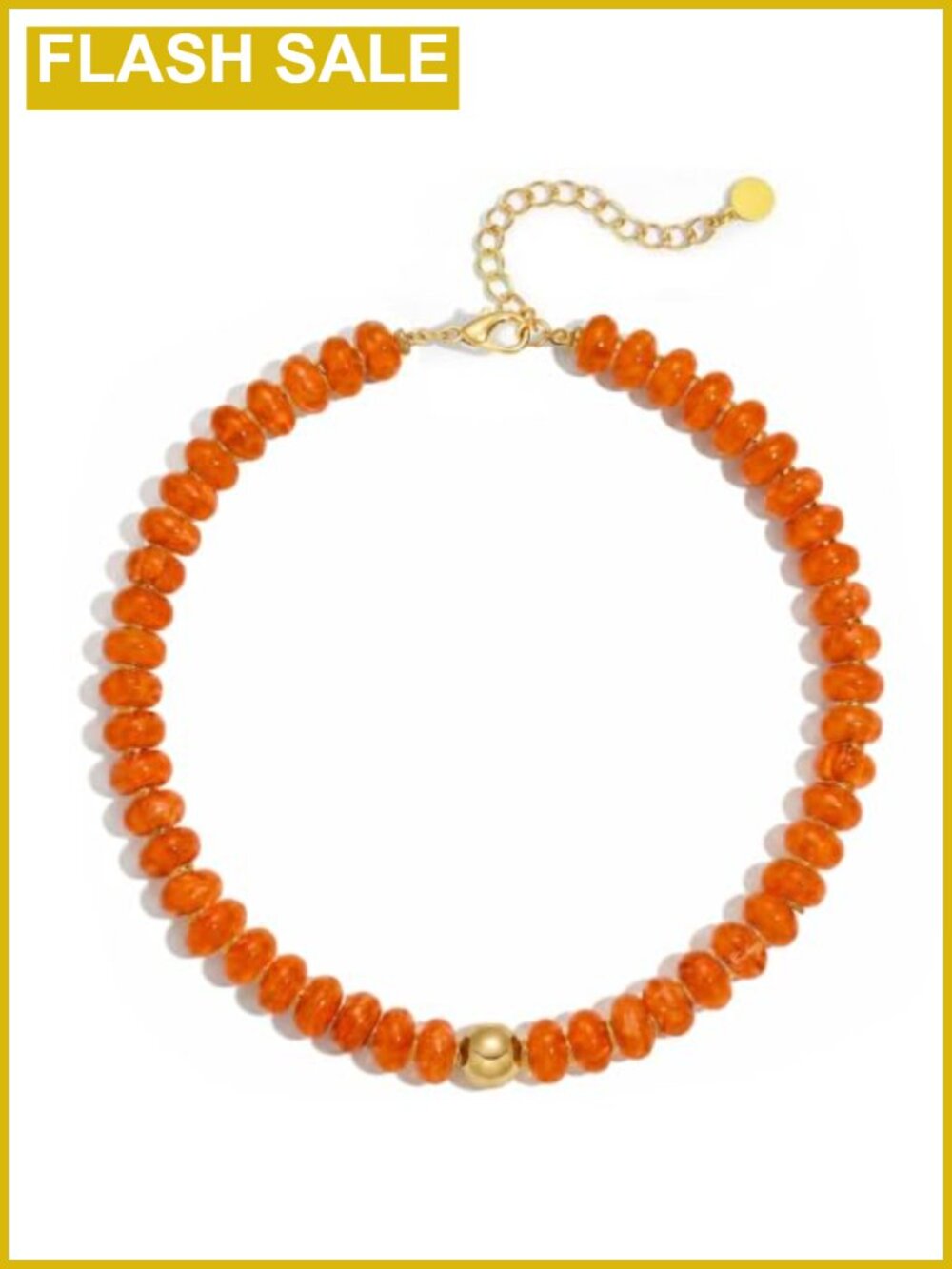 Gold Plated Adjustable Beaded Necklace Boho Summer Choker
